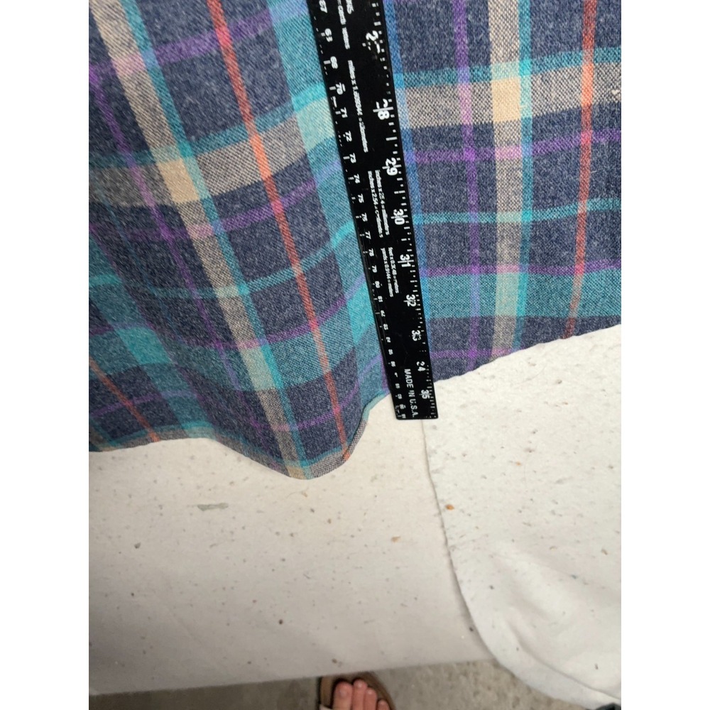 VTG Boulevard for Tall Man Shirt Mens XLT 17-17.5 Multi Plaid Flannel Button Up - Picture 7 of 10